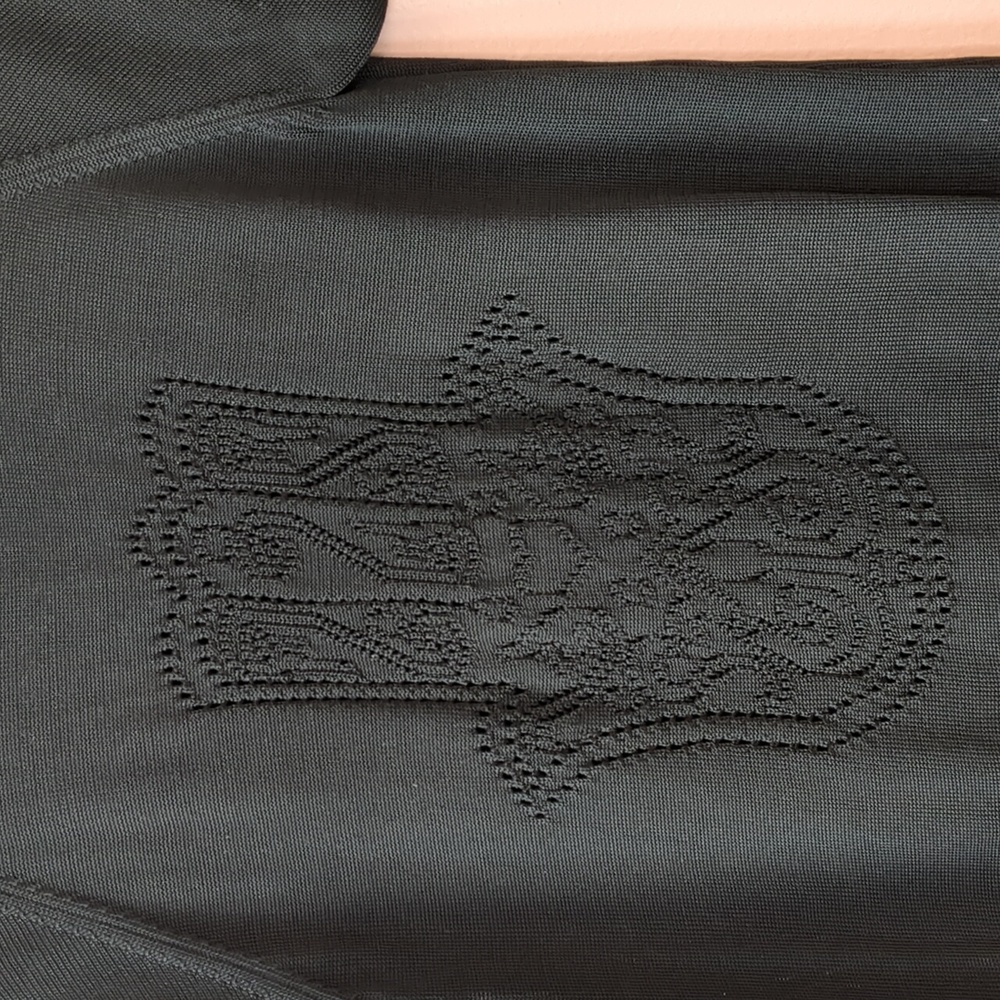 Black knit Hamsah hand nylon manoush dress RARE